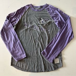 Retro Brand Long Sleeved Baseball Style Kansas State Wildcats Shirt